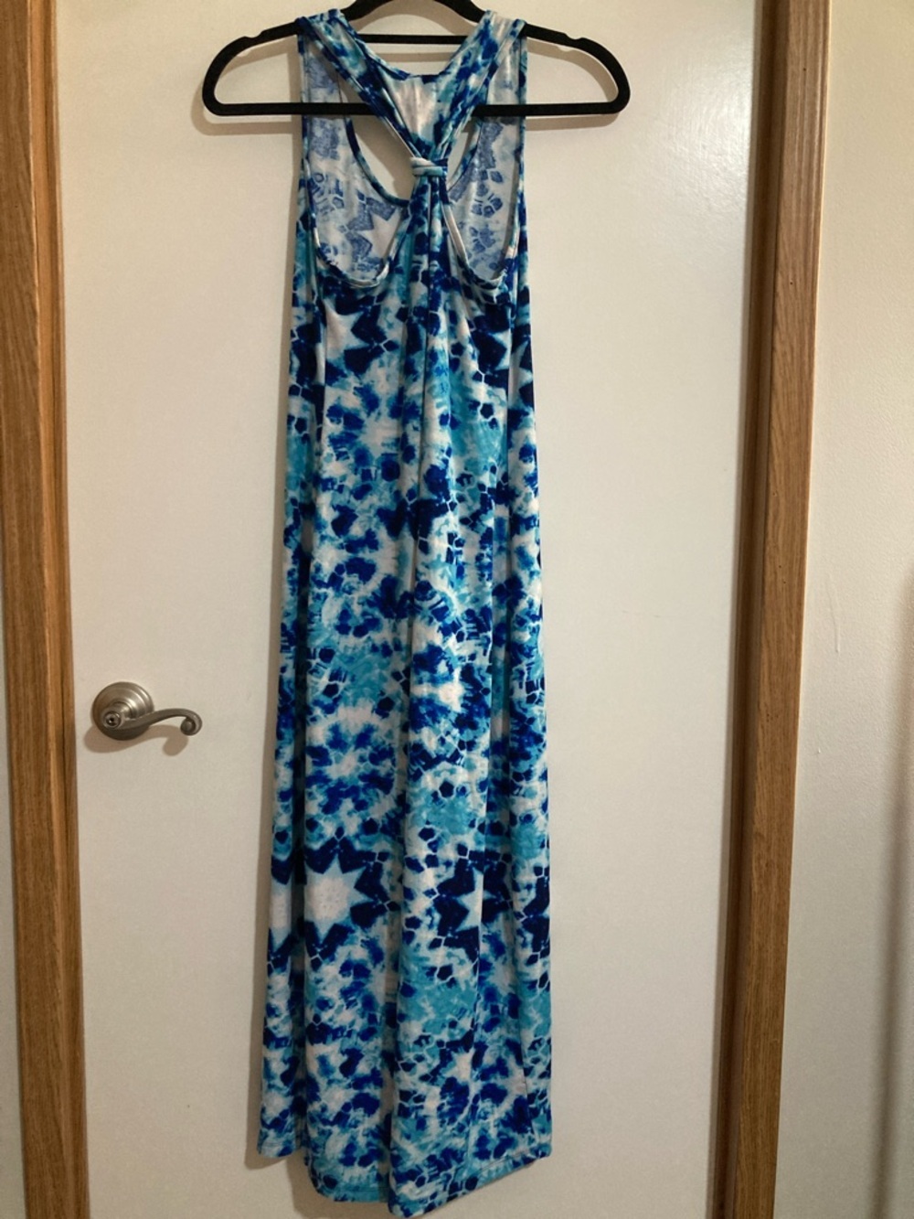 NYC Blue and Aqua Tie-Dye Maxi Dress - Picture 5 of 5